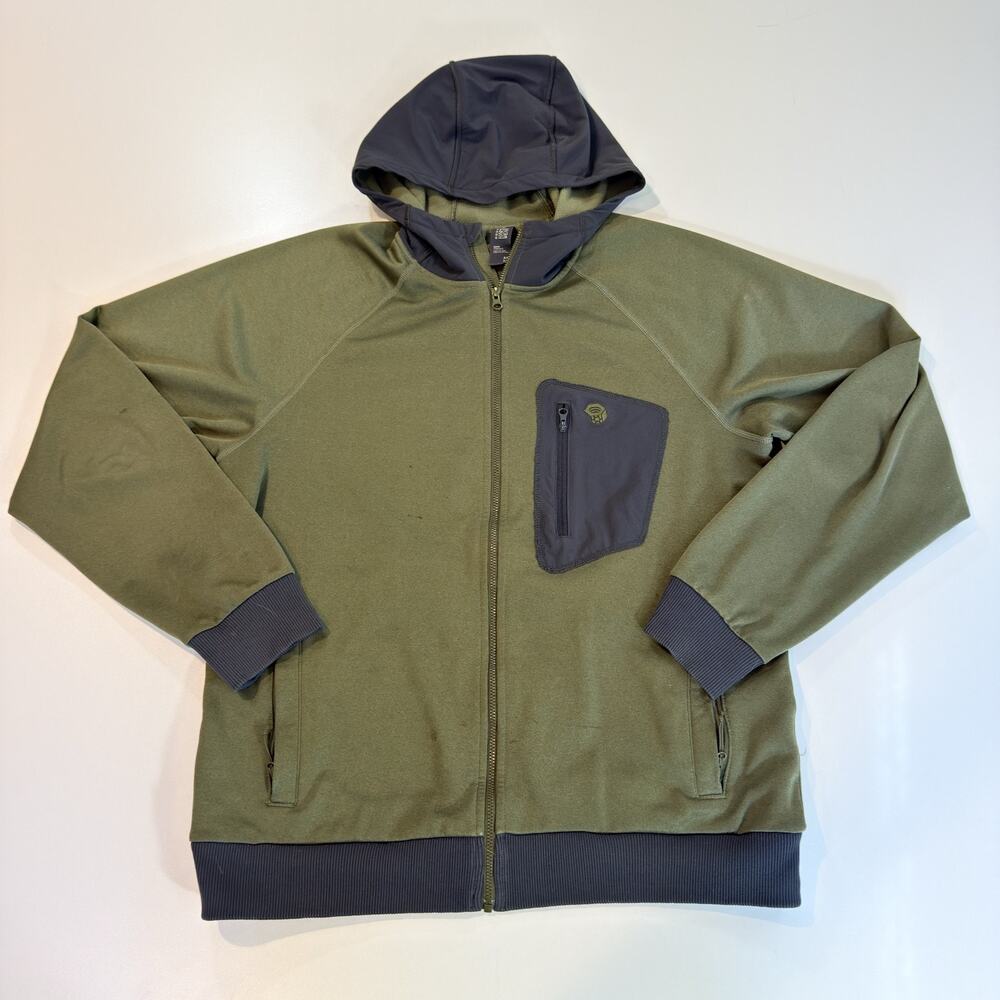 Mountain Hardwear Mens Medium M Norse Peak Full Zip Hoodie Green Thermal Warm